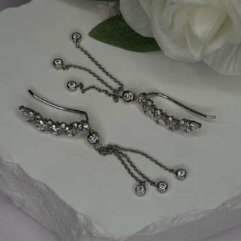 Ear Climbers Ear Crawlers 925 Sterling Silver Cz Earrings