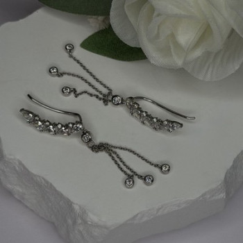 Ear Climbers Ear Crawlers 925 Sterling Silver Cz Earrings