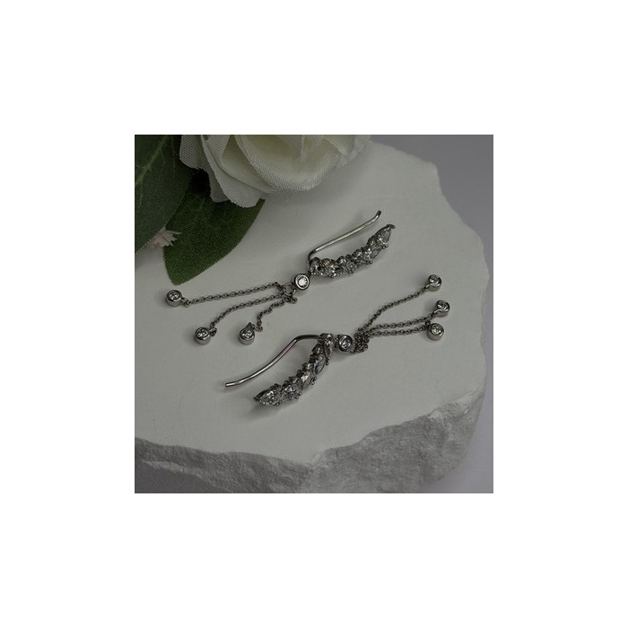 Ear Climbers Ear Crawlers 925 Sterling Silver Cz Earrings