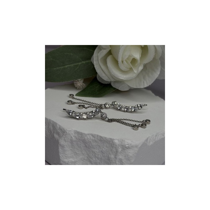 Ear Climbers Ear Crawlers 925 Sterling Silver Cz Earrings
