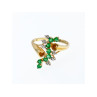 14K YELLOW GOLD EMERALD & DIAMONDS RING SIZE 8