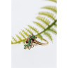 14K Yellow Gold Emerald & Diamonds Ring Size 8