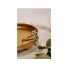 14K YELLOW GOLD EMERALD & DIAMONDS RING SIZE 8