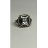 925 Sterling Silver Aquamarine, Sapphire & White Beryl Ring Size 9