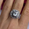 925 Sterling Silver Aquamarine, Sapphire & White Beryl Ring Size 9