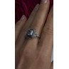 925 Sterling Silver Aquamarine, Sapphire & White Beryl Ring Size 9