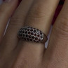 Beautiful 925 Sterling Silver Red Garnet Ring Size 7.5