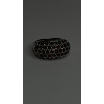 Beautiful 925 Sterling Silver Red Garnet Ring Size 7.5