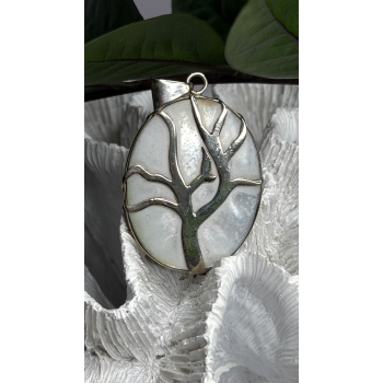 925 Sterling Silver Mother of Pearl Tree of Life Pendant