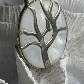 925 Sterling Silver Mother of Pearl Tree of Life Pendant