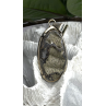 Vintage 925 Sterling Silver Pyritized Ammonite Pendant