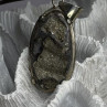 Vintage 925 Sterling Silver Pyritized Ammonite Pendant