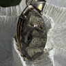 Vintage 925 Sterling Silver Pyritized Ammonite Pendant