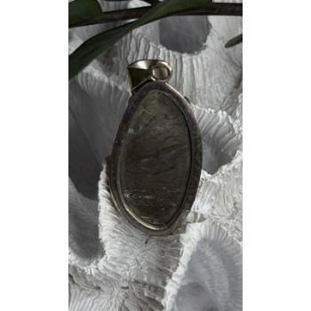 Vintage 925 Sterling Silver Pyritized Ammonite Pendant