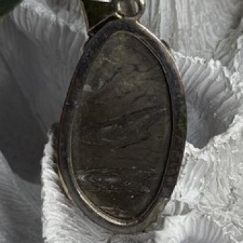 Vintage 925 Sterling Silver Pyritized Ammonite Pendant