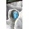 Vintage 925 Sterling Silver Blue Turquoise Ring Size 9.5