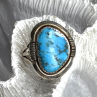 Vintage 925 Sterling Silver Blue Turquoise Ring Size 9.5