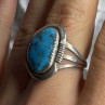 Vintage 925 Sterling Silver Blue Turquoise Ring Size 9.5