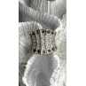 925 Sterling Silver Blue Sapphires & Clear Topaz Stones Ring Size 6