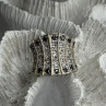 925 Sterling Silver Blue Sapphires & Clear Topaz Stones Ring Size 6