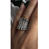 925 Sterling Silver Blue Sapphires & Clear Topaz Stones Ring Size 6