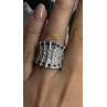 925 Sterling Silver Blue Sapphires & Clear Topaz Stones Ring Size 6