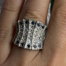 925 Sterling Silver Blue Sapphires & Clear Topaz Stones Ring Size 6
