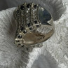 925 Sterling Silver Blue Sapphires & Clear Topaz Stones Ring Size 6