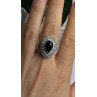Vintage 925 Sterling Silver Black Onyx & Clear Topaz Stones Ring Size 7.5