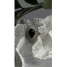 Vintage 925 Sterling Silver Black Onyx & Clear Topaz Stones Ring Size 7.5