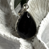 Vintage Teardrop 925 Sterling Silver Black Onyx Pendant