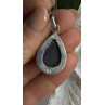 Vintage Teardrop 925 Sterling Silver Black Onyx Pendant