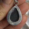 Vintage Teardrop 925 Sterling Silver Black Onyx Pendant