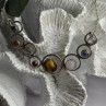Solar System Gemstones 925 Sterling Silver Tigers Eye Moonstone etc. Necklace