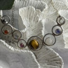 Solar System Gemstones 925 Sterling Silver Tigers Eye Moonstone etc. Necklace