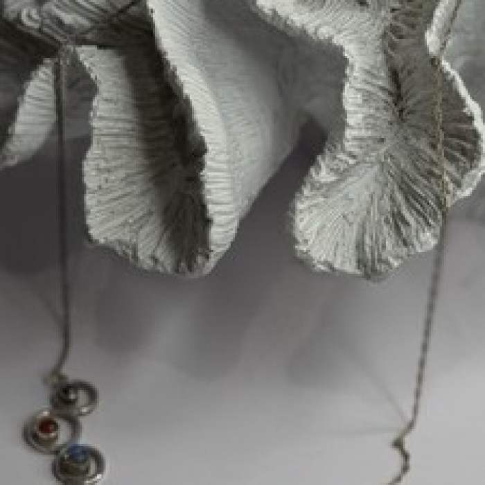 Solar System Gemstones 925 Sterling Silver Tigers Eye Moonstone etc. Necklace