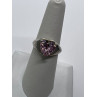 925 Sterling Silver CZ Pink Heart Ring Size 6.5
