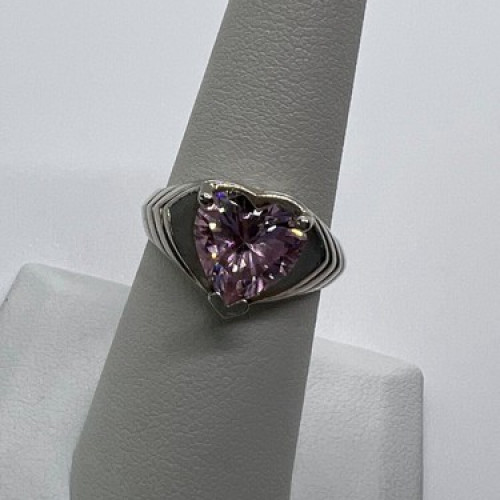 925 Sterling Silver Pink CZ 