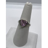925 Sterling Silver CZ Pink Heart Ring Size 6.5