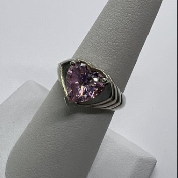 925 Sterling Silver Pink CZ 