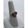 925 Sterling Silver CZ Pink Heart Ring Size 6.5