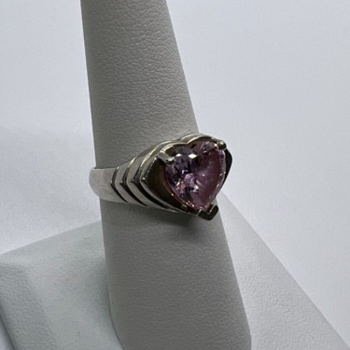 925 Sterling Silver Pink CZ 