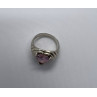 925 Sterling Silver CZ Pink Heart Ring Size 6.5