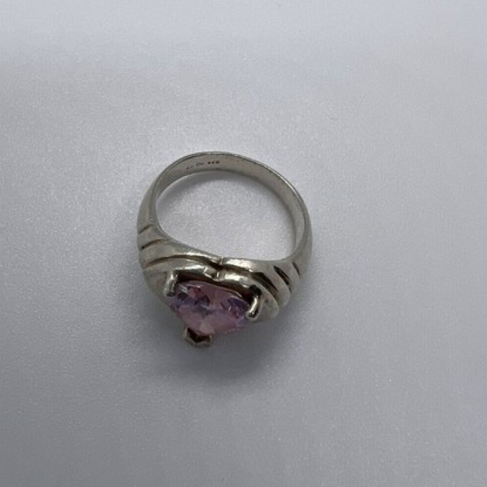 925 Sterling Silver Pink CZ 