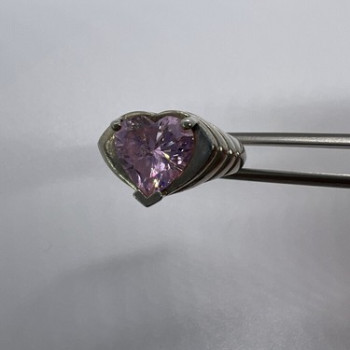 925 Sterling Silver Pink CZ 