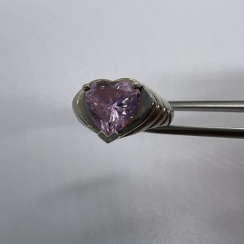 925 Sterling Silver Pink CZ 