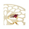 10K YELLOW GOLD STS RUBY SPINEL & DIAMOND HEART RING SIZE 7