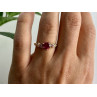10K YELLOW GOLD STS RUBY SPINEL & DIAMOND HEART RING SIZE 7