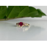 10K YELLOW GOLD STS RUBY SPINEL & DIAMOND HEART RING SIZE 7