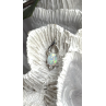 Tiny Beautiful 925 Sterling Silver Opal & Clear Topaz Stones Pendant